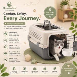 Hard-Sided Dog And Cat Carrier, TSA Airline Approved, For Small To Medium Pets, Travel Crate With Handle, Ventilated Design