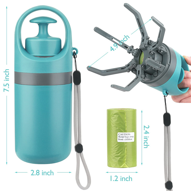 Portable Lightweight Dog Pooper Scooper With Built-in Poop Bag Dispenser Eight-claw Shovel For Pet Toilet Picker Pet Products - Image 5
