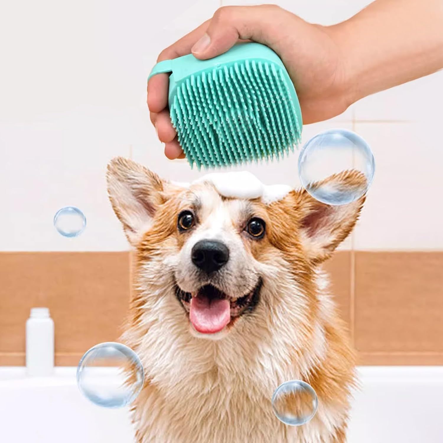 7pcs Pet Grooming Kit, Self-Cleaning Brush Shedding Kit With Nail Clipper, Flea Comb, Shampoo Bath Brush, Finger Toothbrush - Image 6