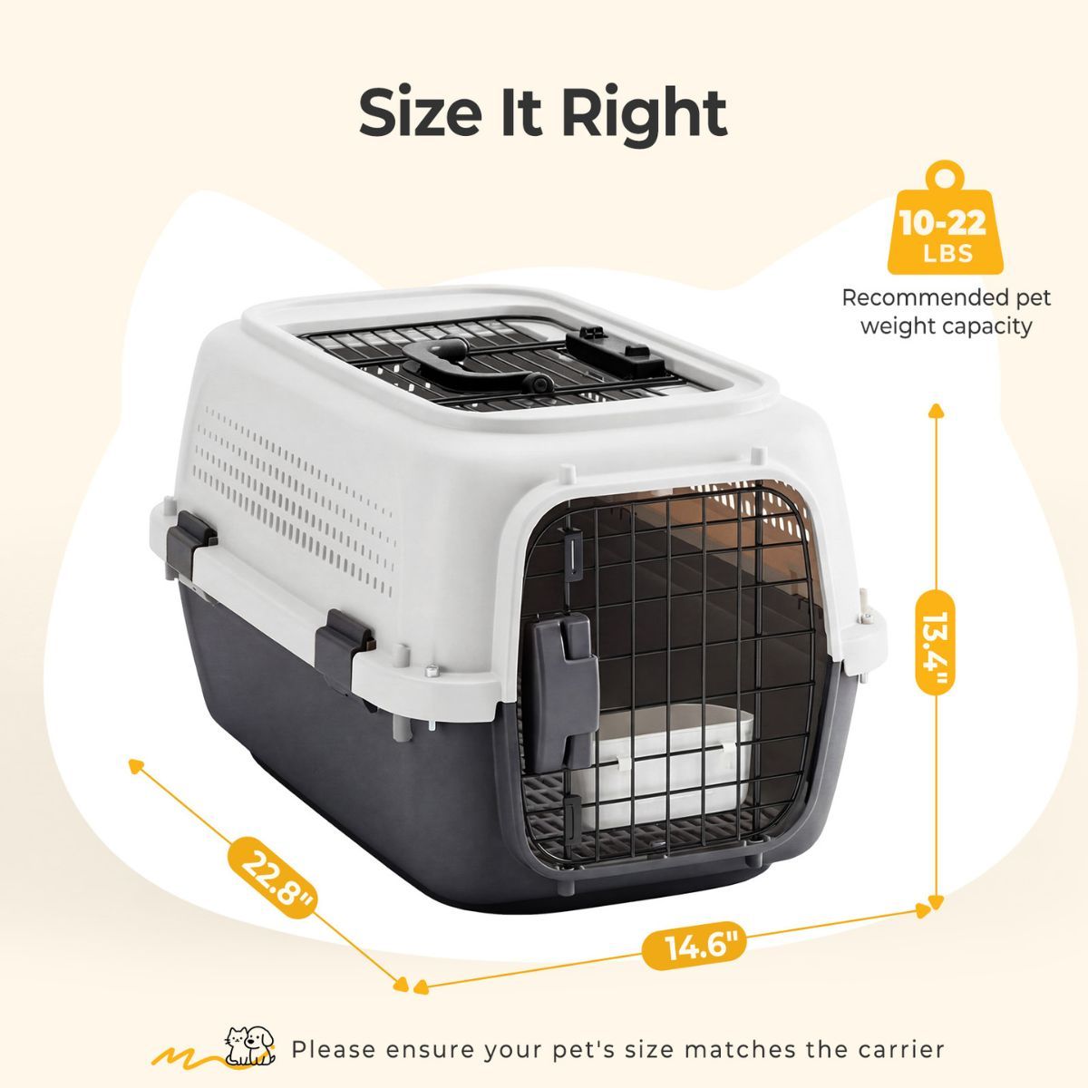 Hard-Sided Dog And Cat Carrier, TSA Airline Approved, For Small To Medium Pets, Travel Crate With Handle, Ventilated Design - Image 4