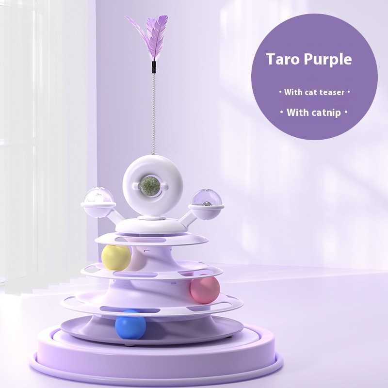 4 Levels Cat Toy Tower Turntable Roller Balls Toys Interactive Intelligence Pets Toys Training Track Puzzle Funny Games Accessories Pet Products - Image 8