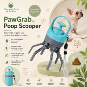 Portable Lightweight Dog Pooper Scooper With Built-in Poop Bag Dispenser Eight-claw Shovel For Pet Toilet Picker Pet Products
