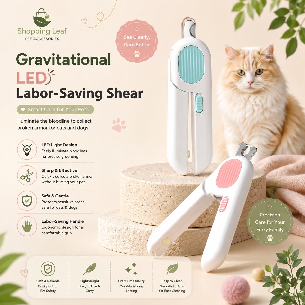 Pet LED Labor-saving Cat Nail Scissors