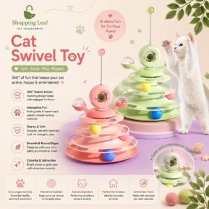 4 Levels Cat Toy Tower Turntable Roller Balls Toys