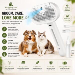 3 In 1 Cat Steam Brush, Pet Steam Brush For Cat Dog
